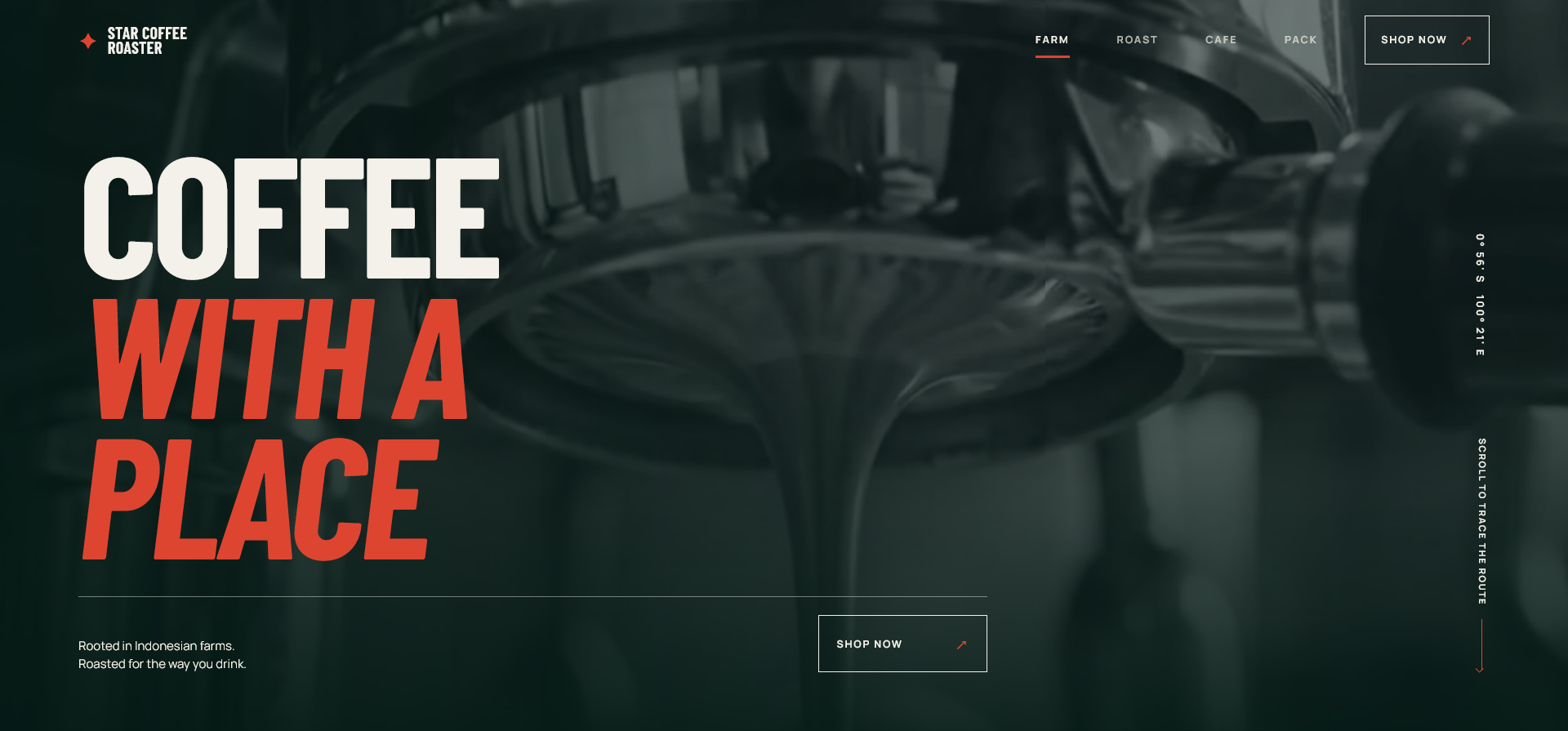 Coffee roastery landing page screenshot